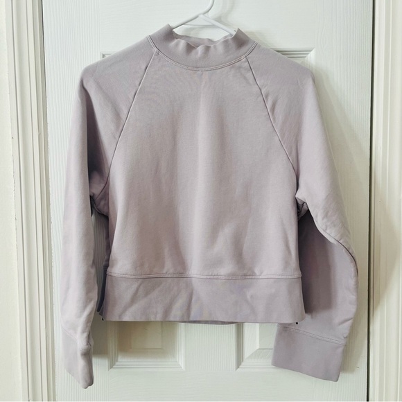 Lilac On-Running Cotton Mock Neck Sweatshirt with Zipper Side Slits Size XS - Picture 4 of 10